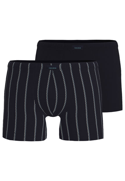 CECEBA Herren Long-Pants blau längsgestreift 2er Pack