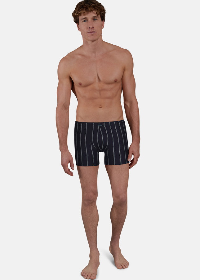 CECEBA Herren Long-Pants blau längsgestreift 2er Pack