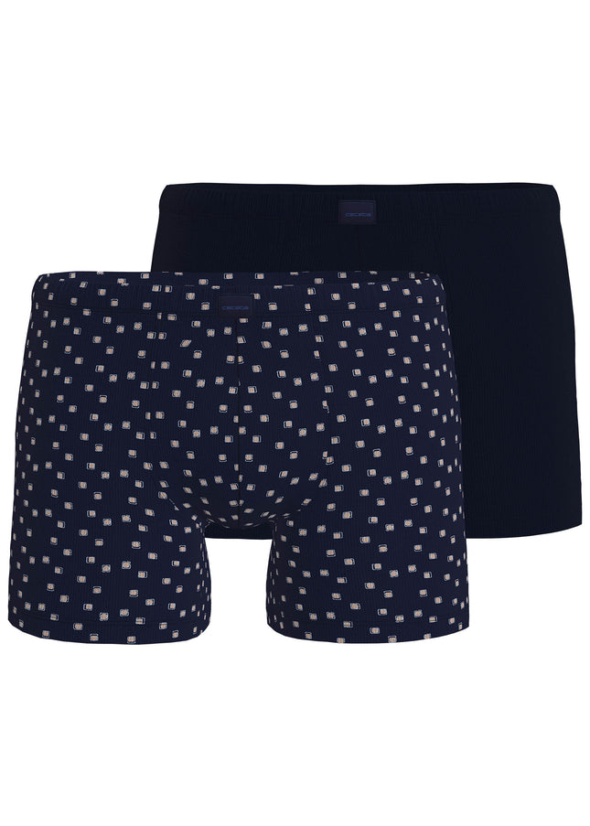 CECEBA Herren Long-Pants blau bedruckt 2er Pack