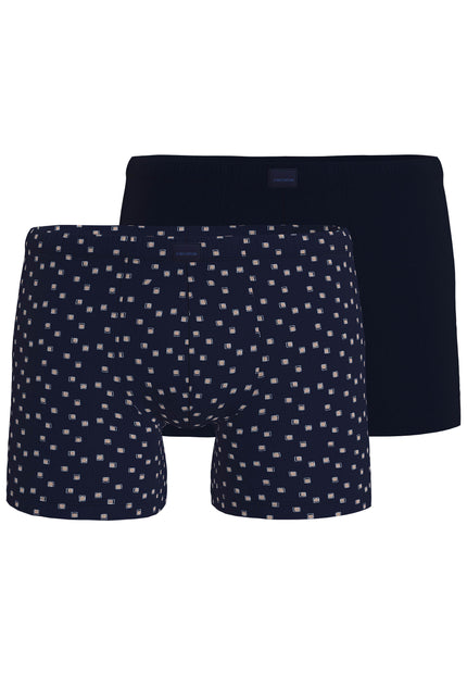 CECEBA Herren Long-Pants blau bedruckt 2er Pack