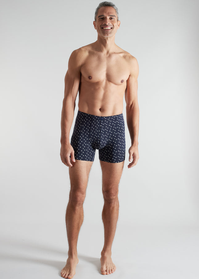 CECEBA Herren Long-Pants blau bedruckt 2er Pack