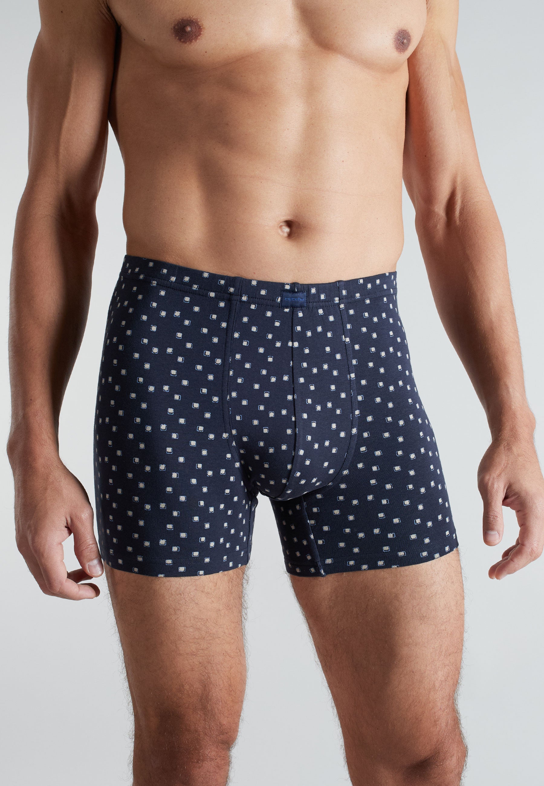 CECEBA Herren Long-Pants blau bedruckt 2er Pack
