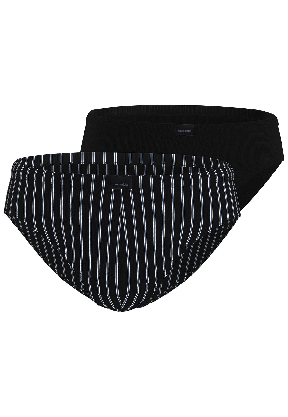 CECEBA Herren Slip schwarz längsgestreift 2er Pack