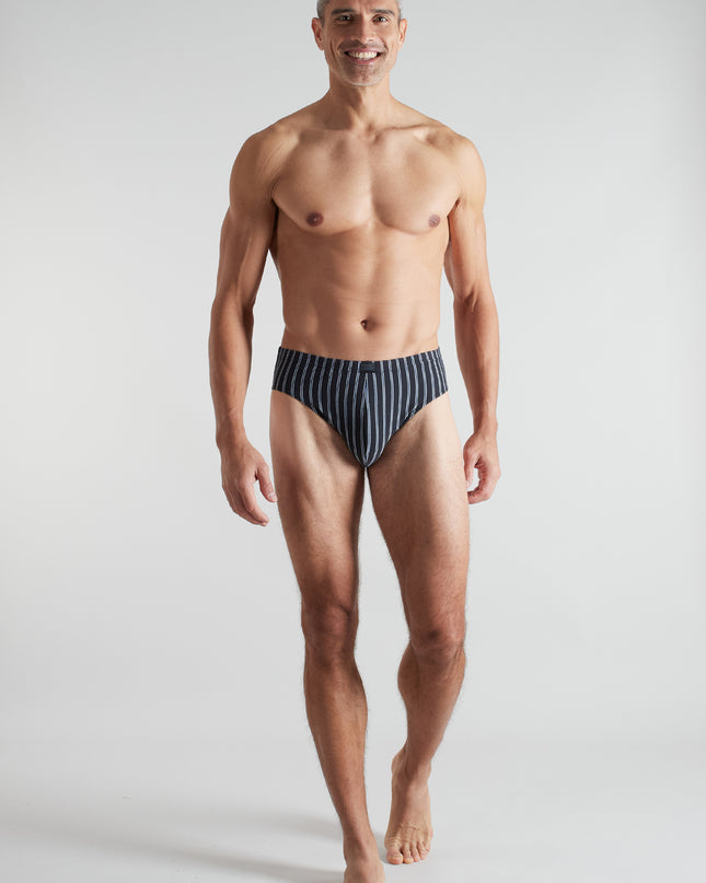 CECEBA Herren Slip schwarz längsgestreift 2er Pack