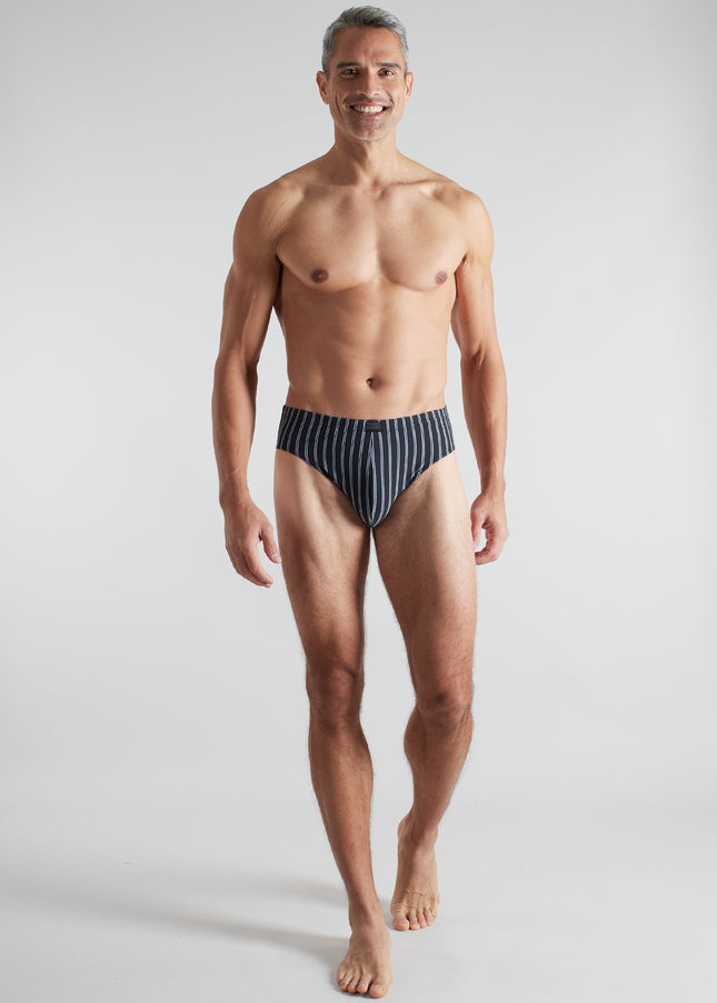 CECEBA Herren Slip schwarz längsgestreift 2er Pack