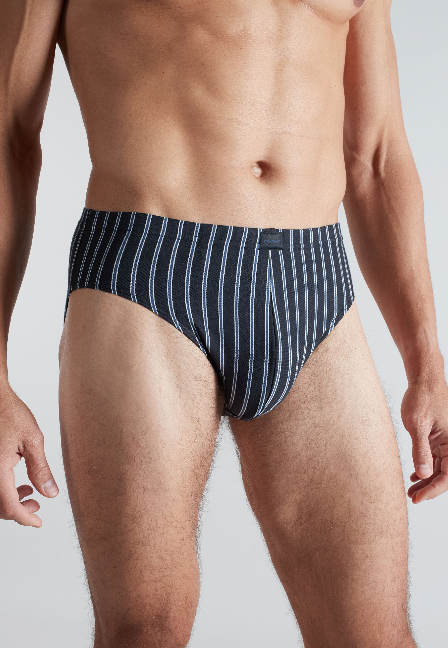 CECEBA Herren Slip schwarz längsgestreift 2er Pack