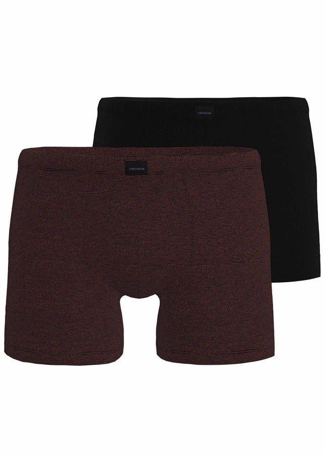 CECEBA Herren Long-Pants rot quergestreift 2er Pack