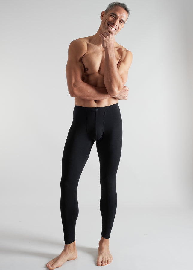 CECEBA Herren lange Unterhose schwarz uni