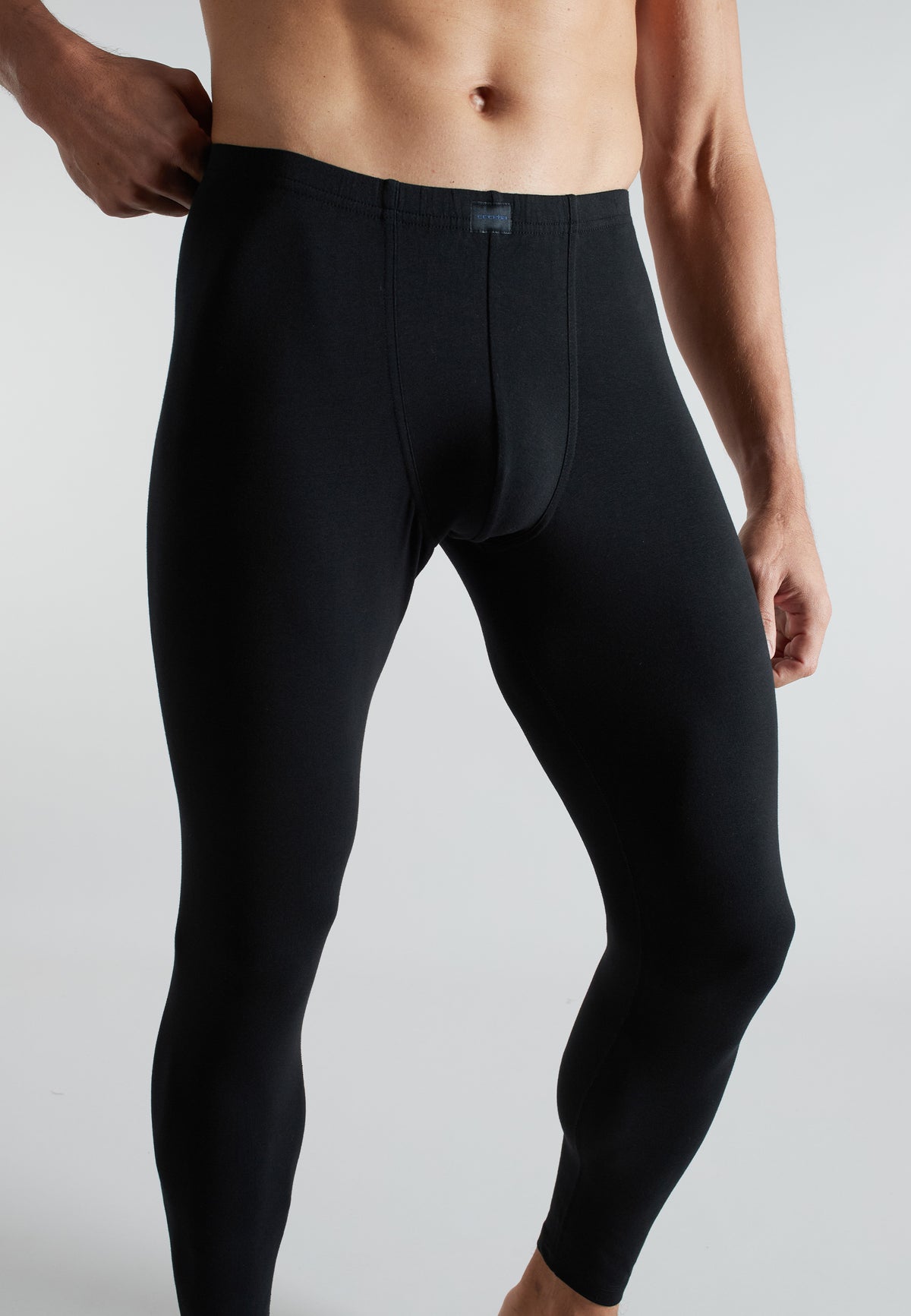 CECEBA Herren lange Unterhose schwarz uni