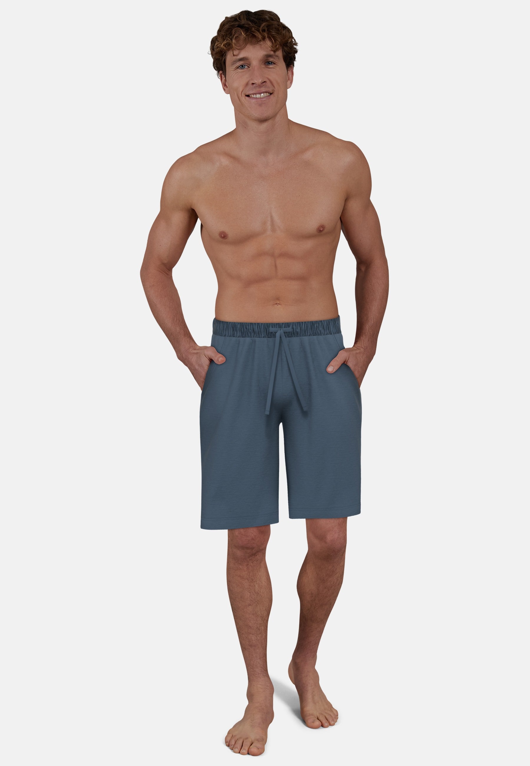 CECEBA Herren Bermuda blau uni