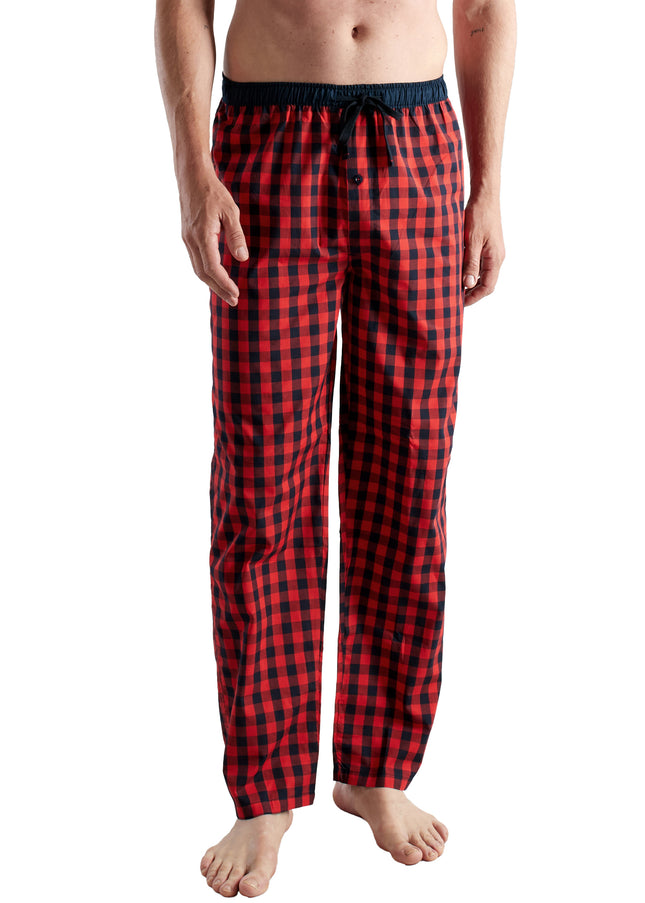 CECEBA Herren Lange-Hose rot kariert