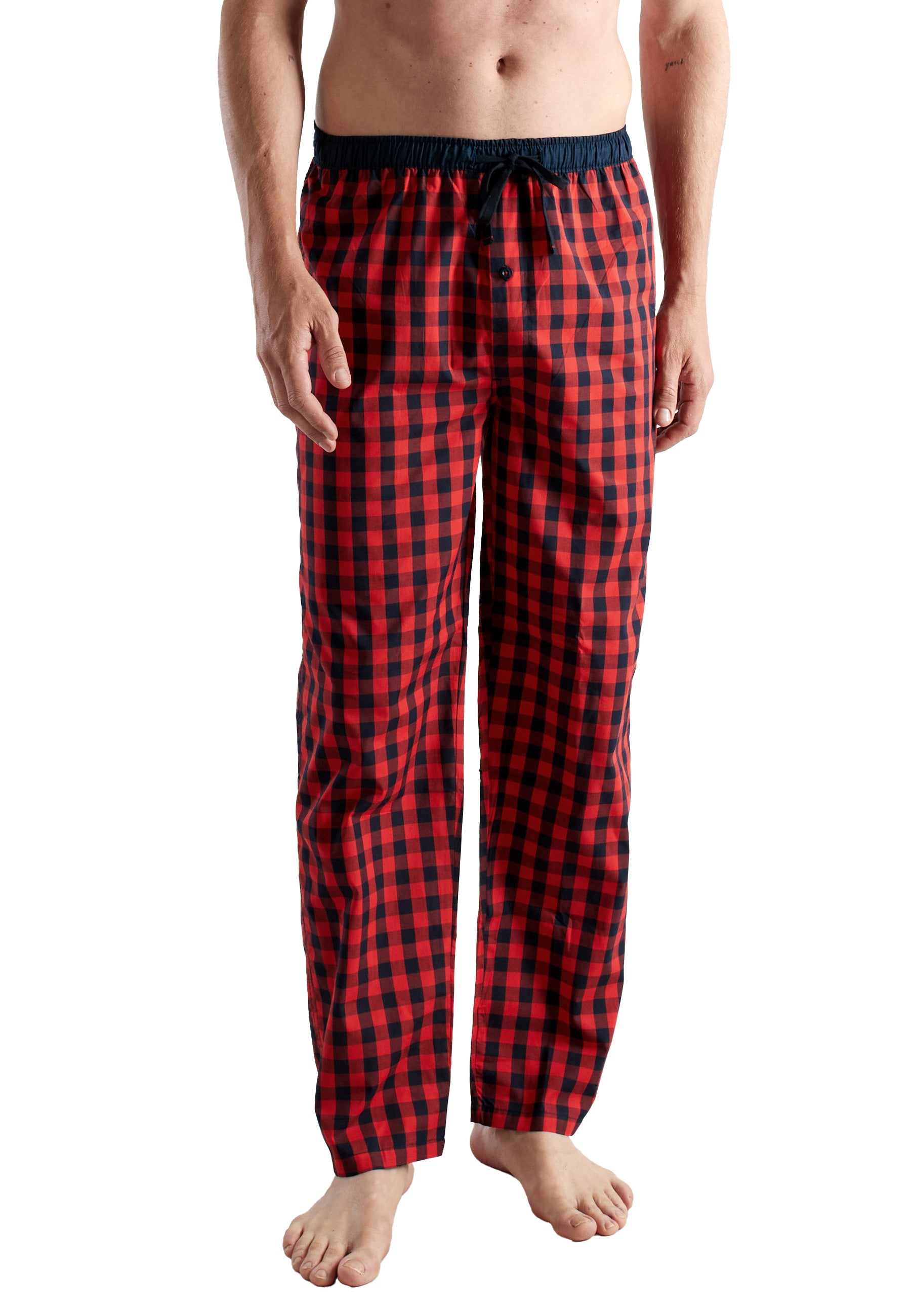 CECEBA Herren Lange-Hose rot kariert