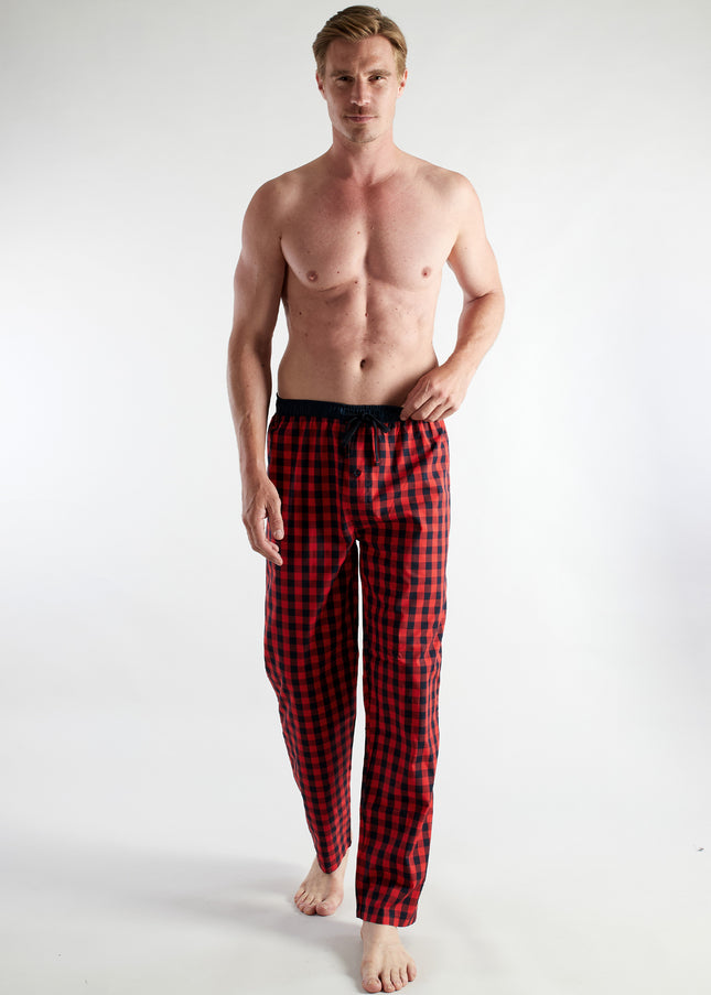 CECEBA Herren Lange-Hose rot kariert