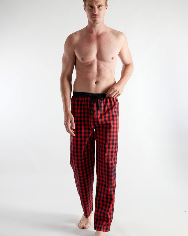 CECEBA Herren Lange-Hose rot kariert