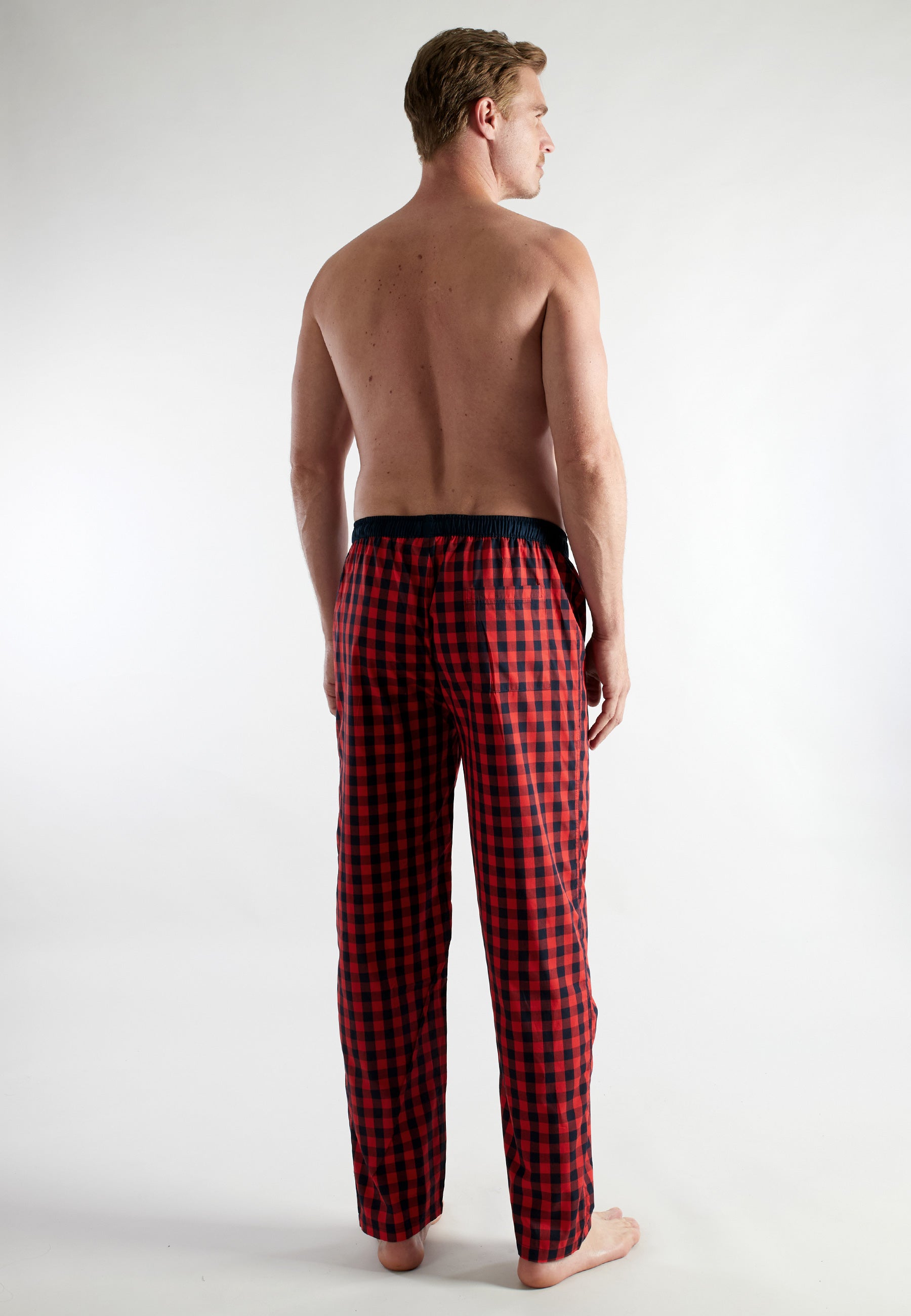 CECEBA Herren Lange-Hose rot kariert