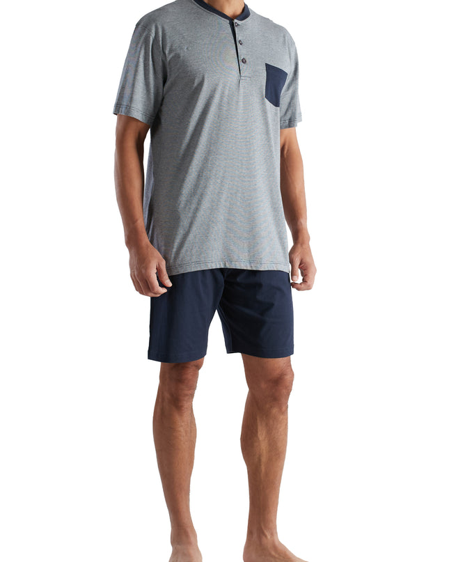 CECEBA Herren Shorty blau quergestreift