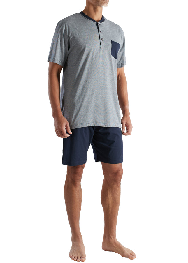 CECEBA Herren Shorty blau quergestreift