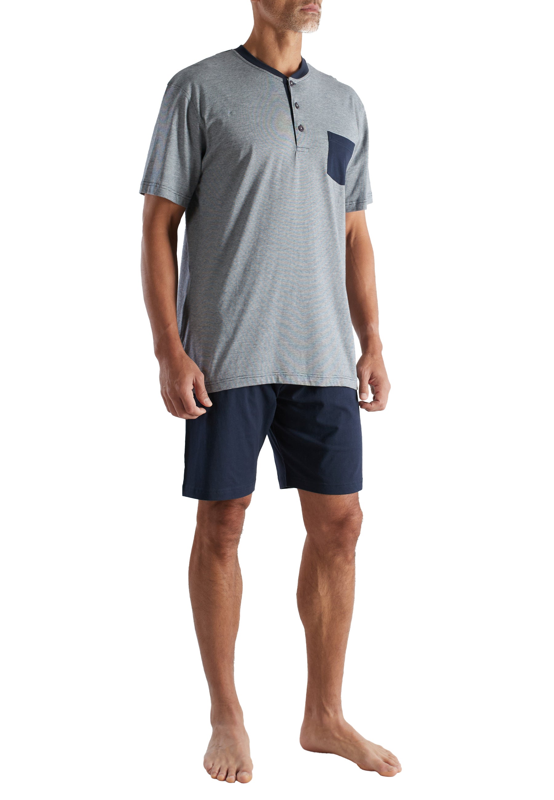 CECEBA Herren Shorty blau quergestreift