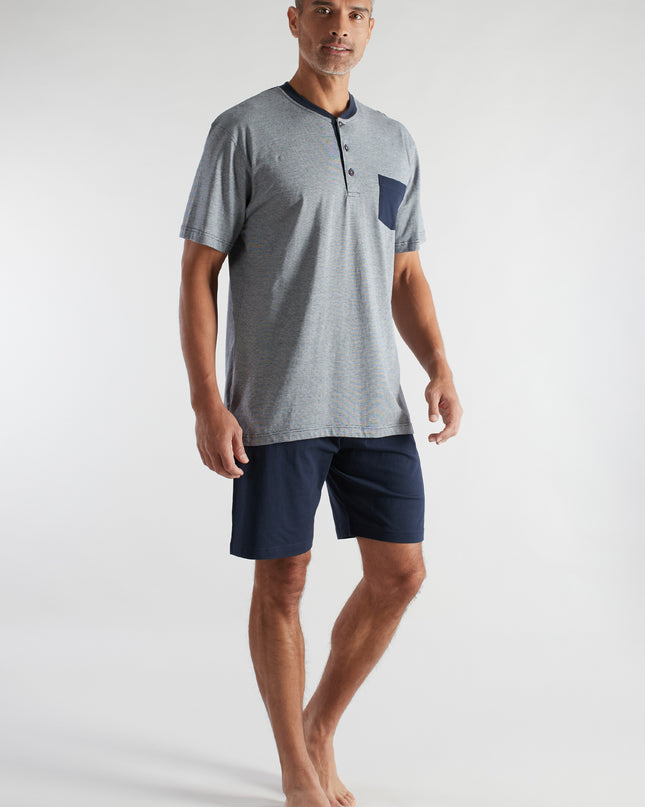 CECEBA Herren Shorty blau quergestreift