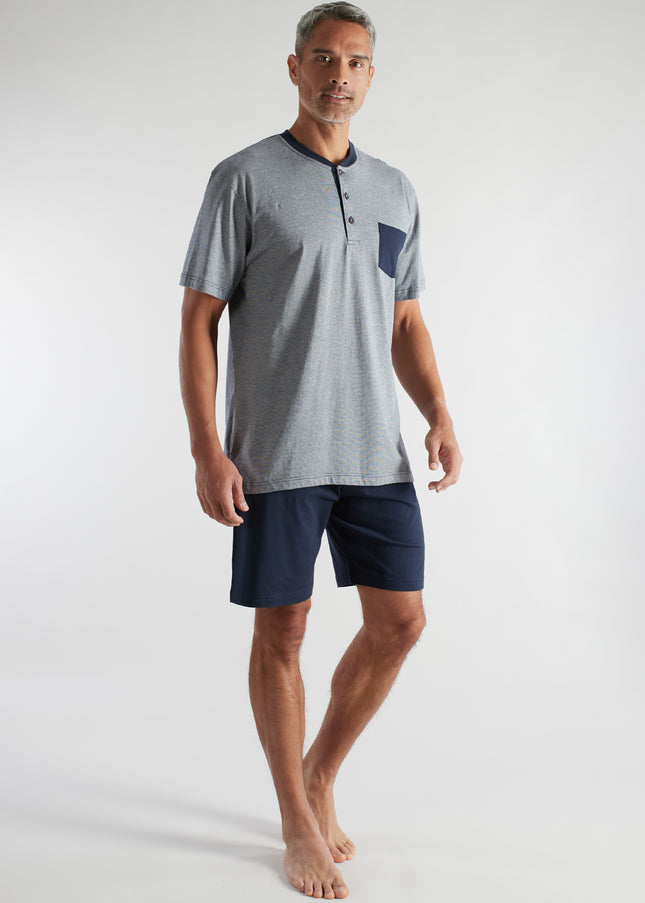 CECEBA Herren Shorty blau quergestreift