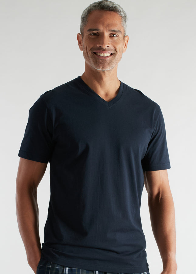 CECEBA Herren T-Shirt blau uni