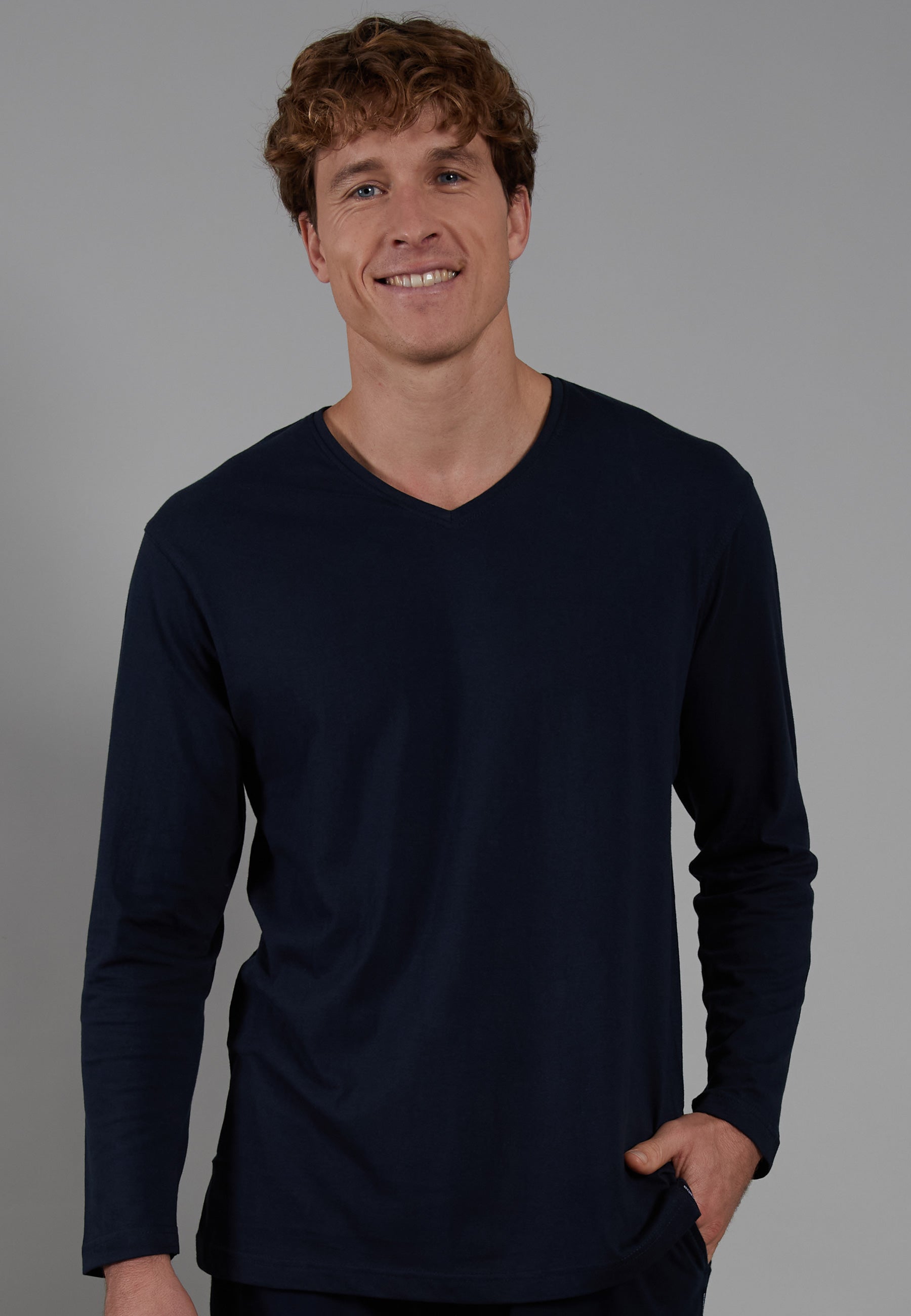 CECEBA Herren Shirt blau uni