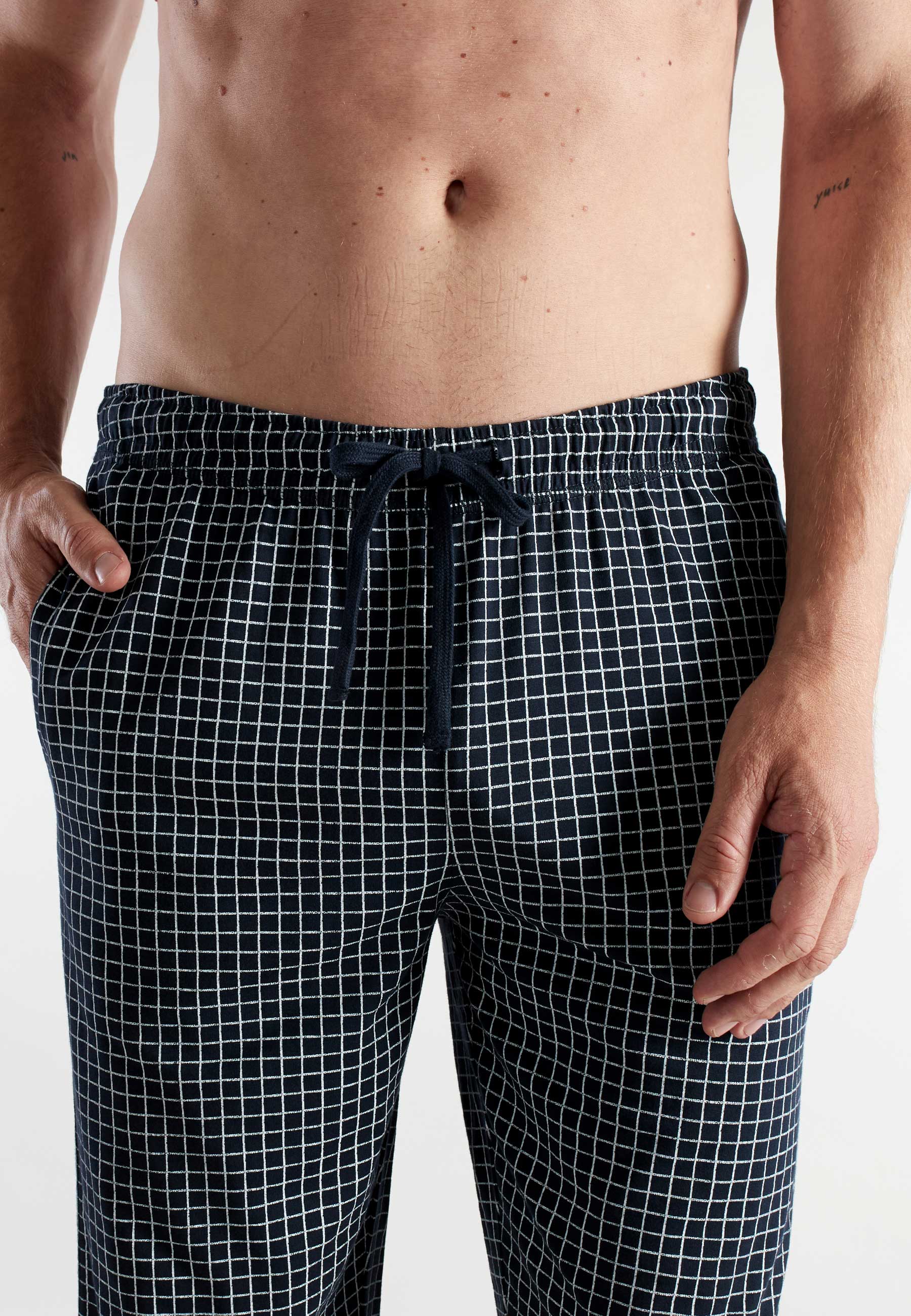 CECEBA Herren Lange-Hose blau bedruckt