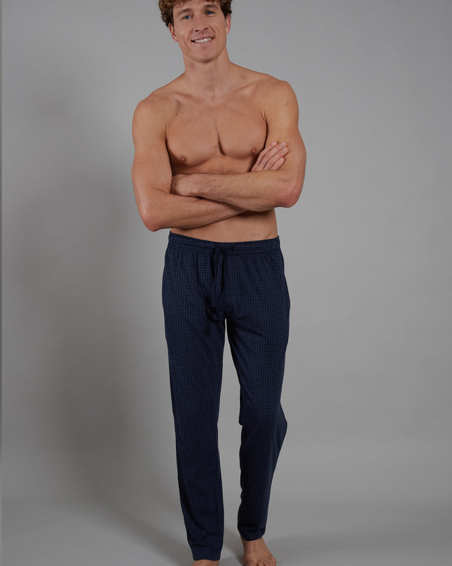 CECEBA Herren Lange-Hose blau bedruckt