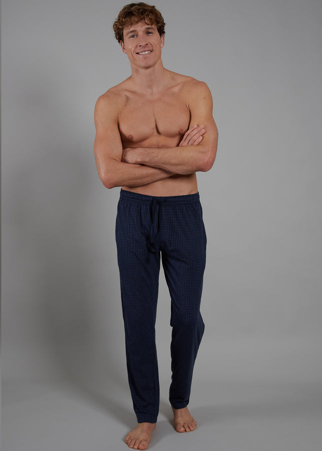 CECEBA Herren Lange-Hose blau bedruckt