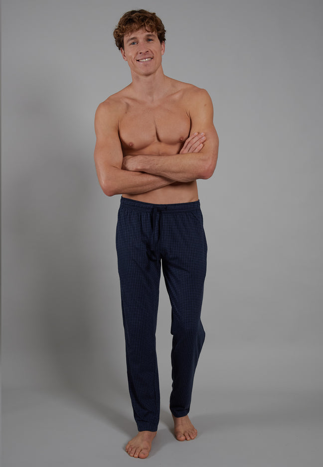 CECEBA Herren Lange-Hose blau bedruckt