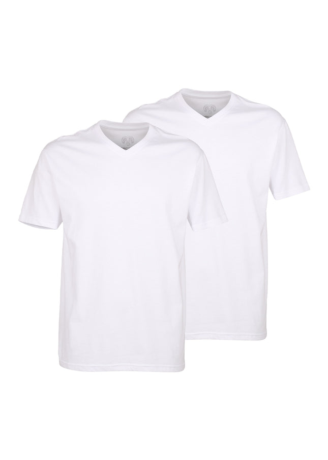 CECEBA Herren T-Shirt weiß uni 2er Pack
