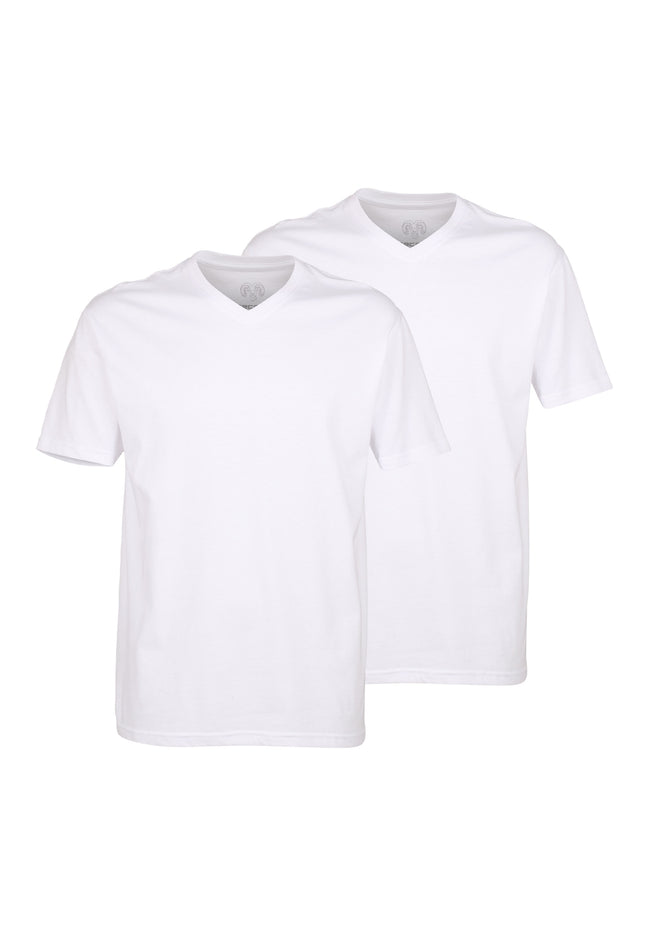 CECEBA Herren T-Shirt weiß uni 2er Pack