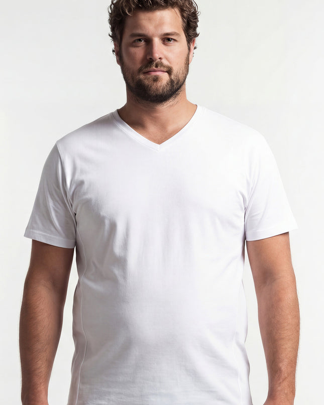 CECEBA Herren T-Shirt weiß uni 2er Pack