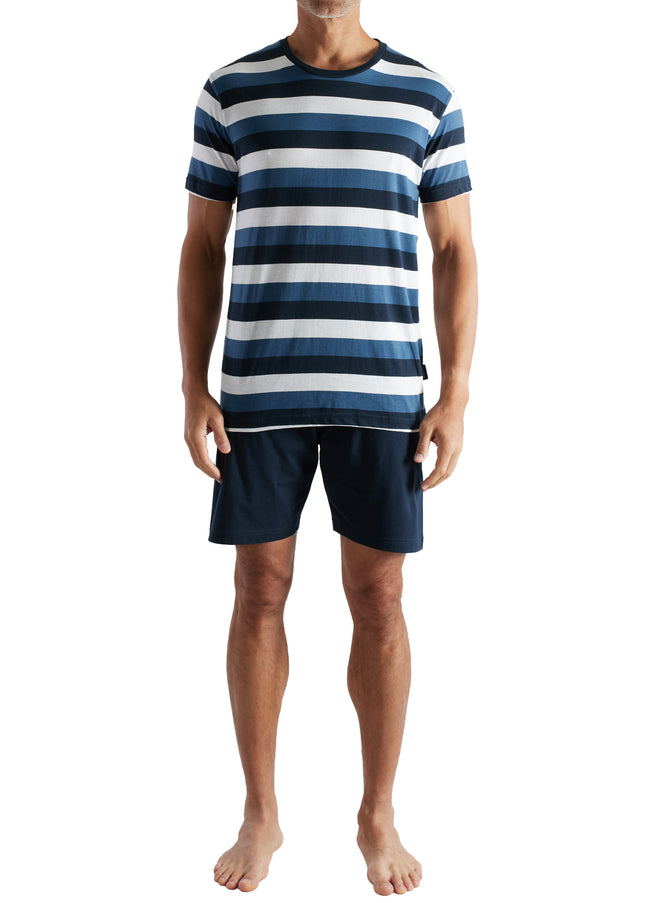 CECEBA Herren Shorty blau quergestreift