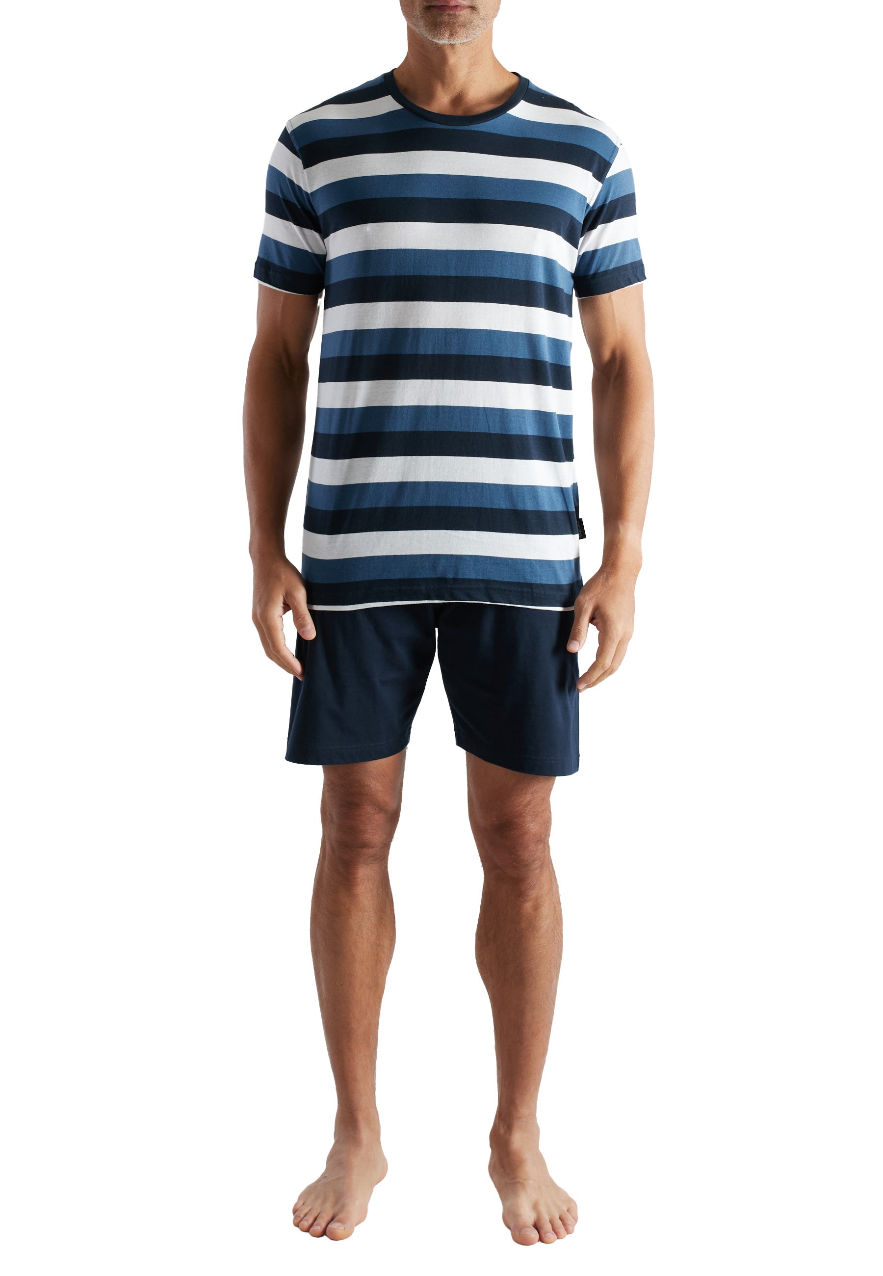 CECEBA Herren Shorty blau quergestreift