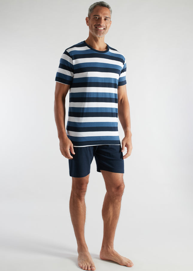 CECEBA Herren Shorty blau quergestreift