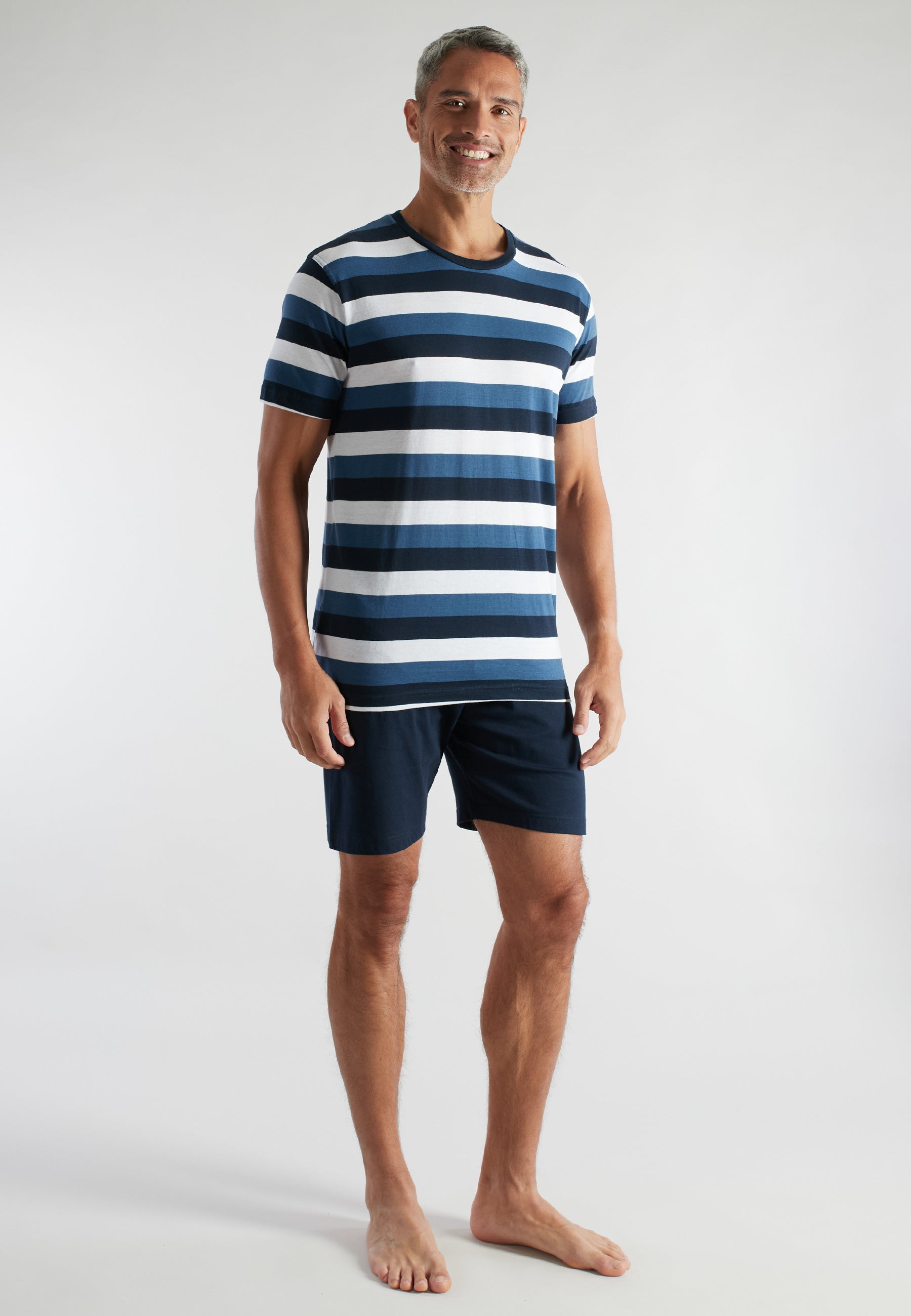 CECEBA Herren Shorty blau quergestreift