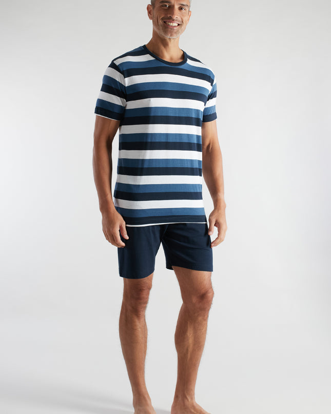 CECEBA Herren Shorty blau quergestreift