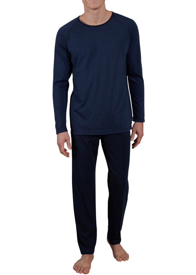 CECEBA Herren Pyjama blau quergestreift