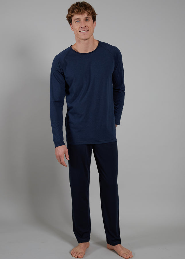 CECEBA Herren Pyjama blau quergestreift