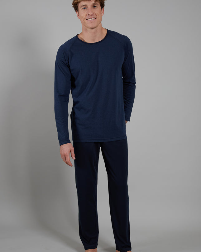 CECEBA Herren Pyjama blau quergestreift