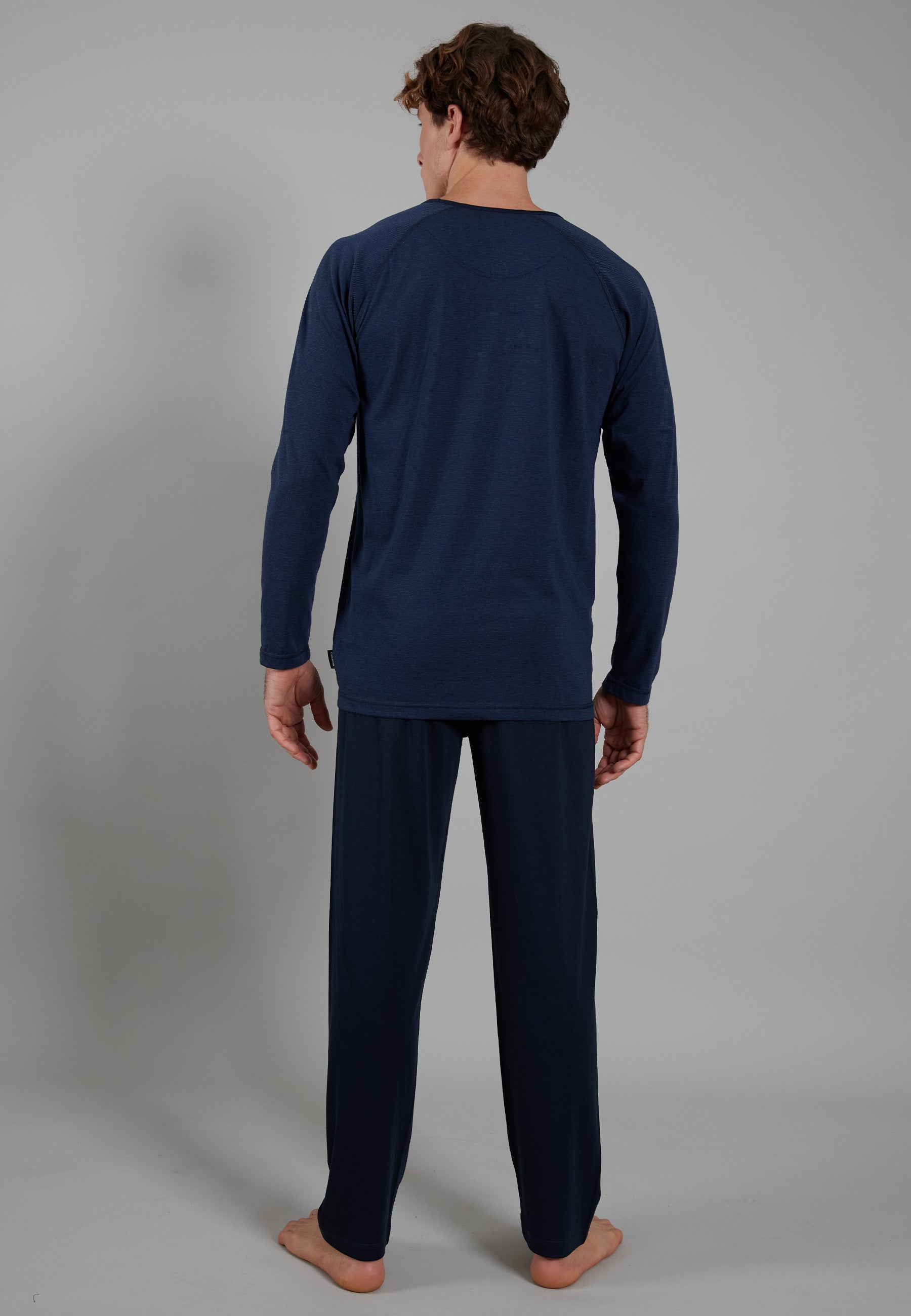 CECEBA Herren Pyjama blau quergestreift