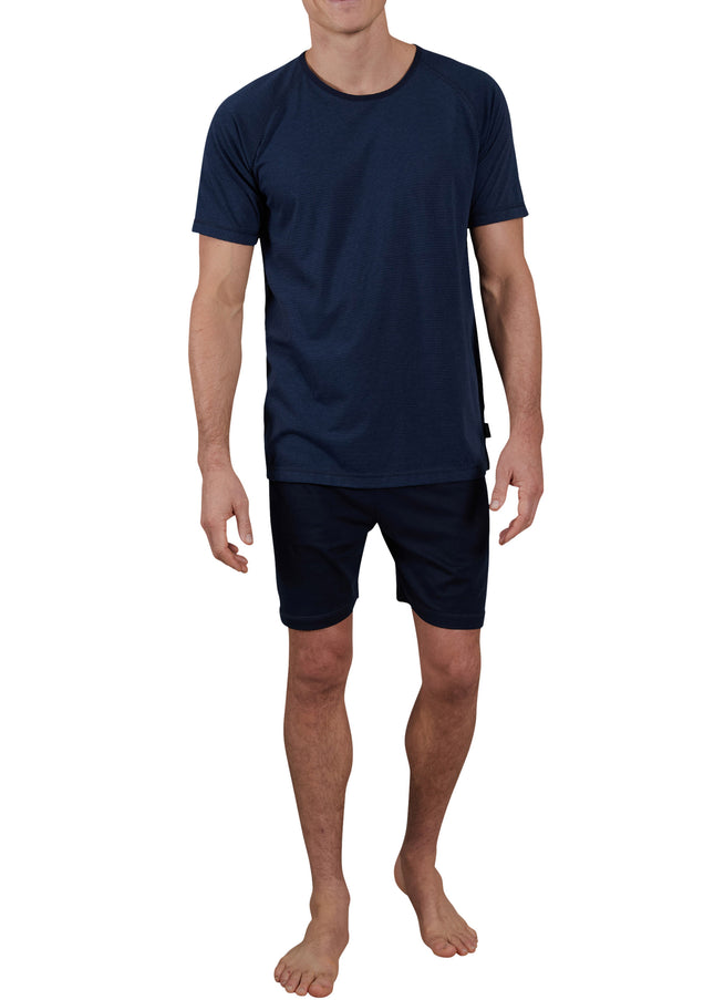 CECEBA Herren Shorty blau quergestreift