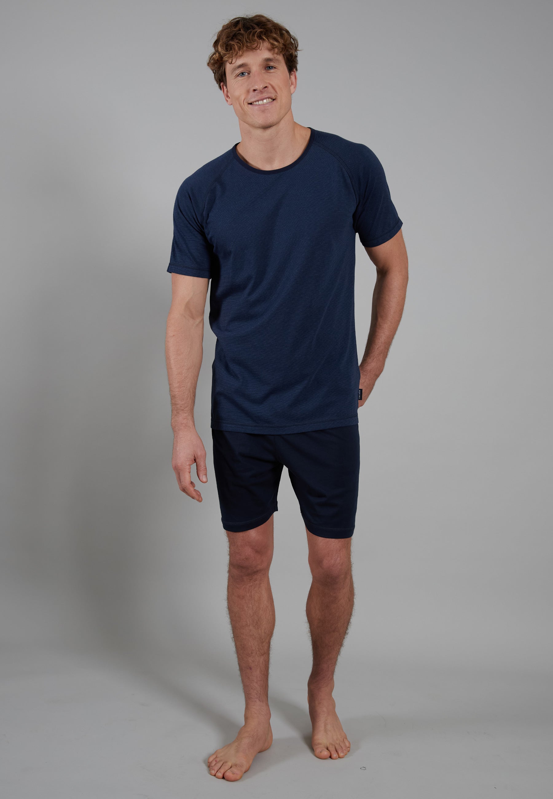 CECEBA Herren Shorty blau quergestreift