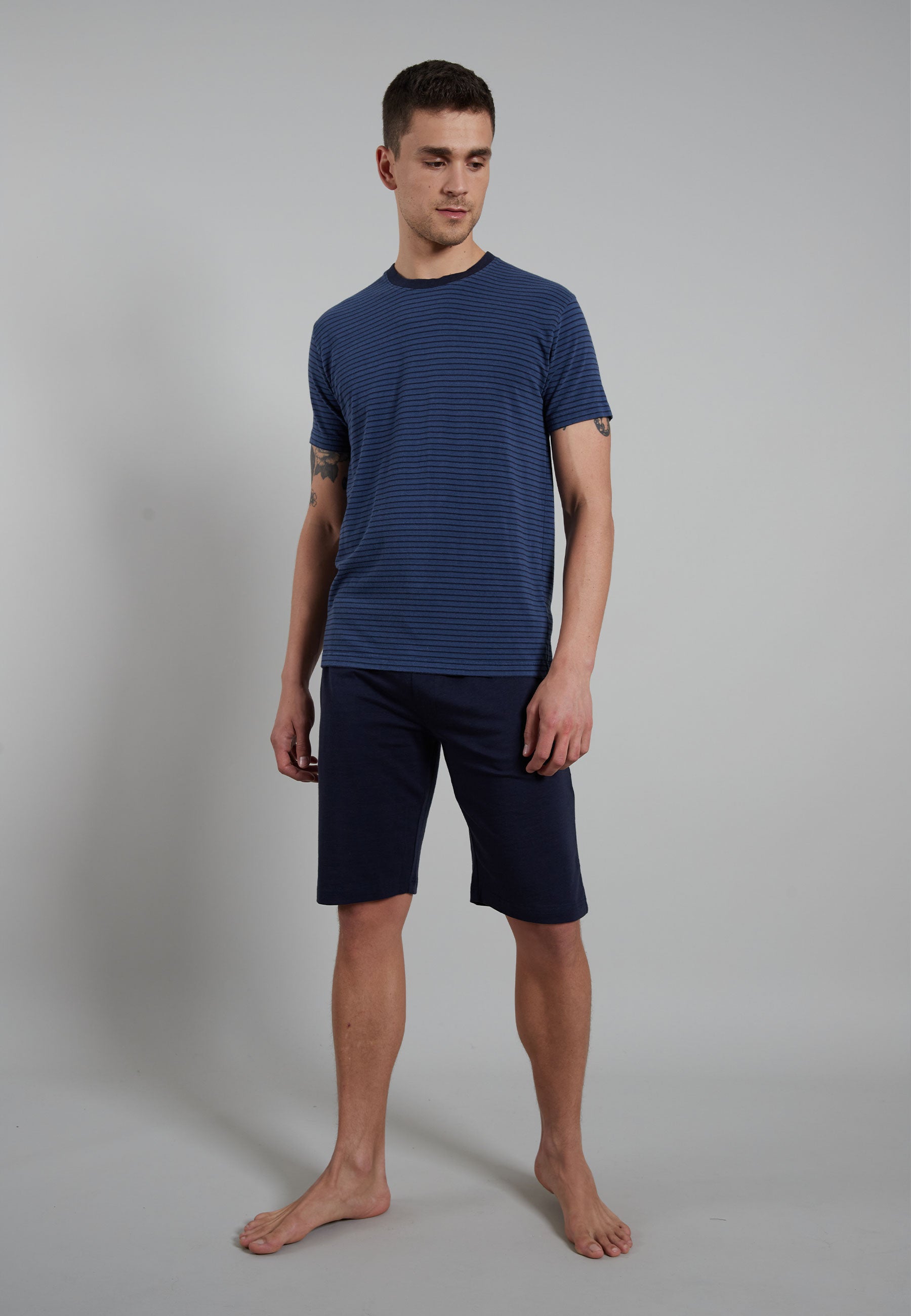 CECEBA Herren Shorty blau quergestreift