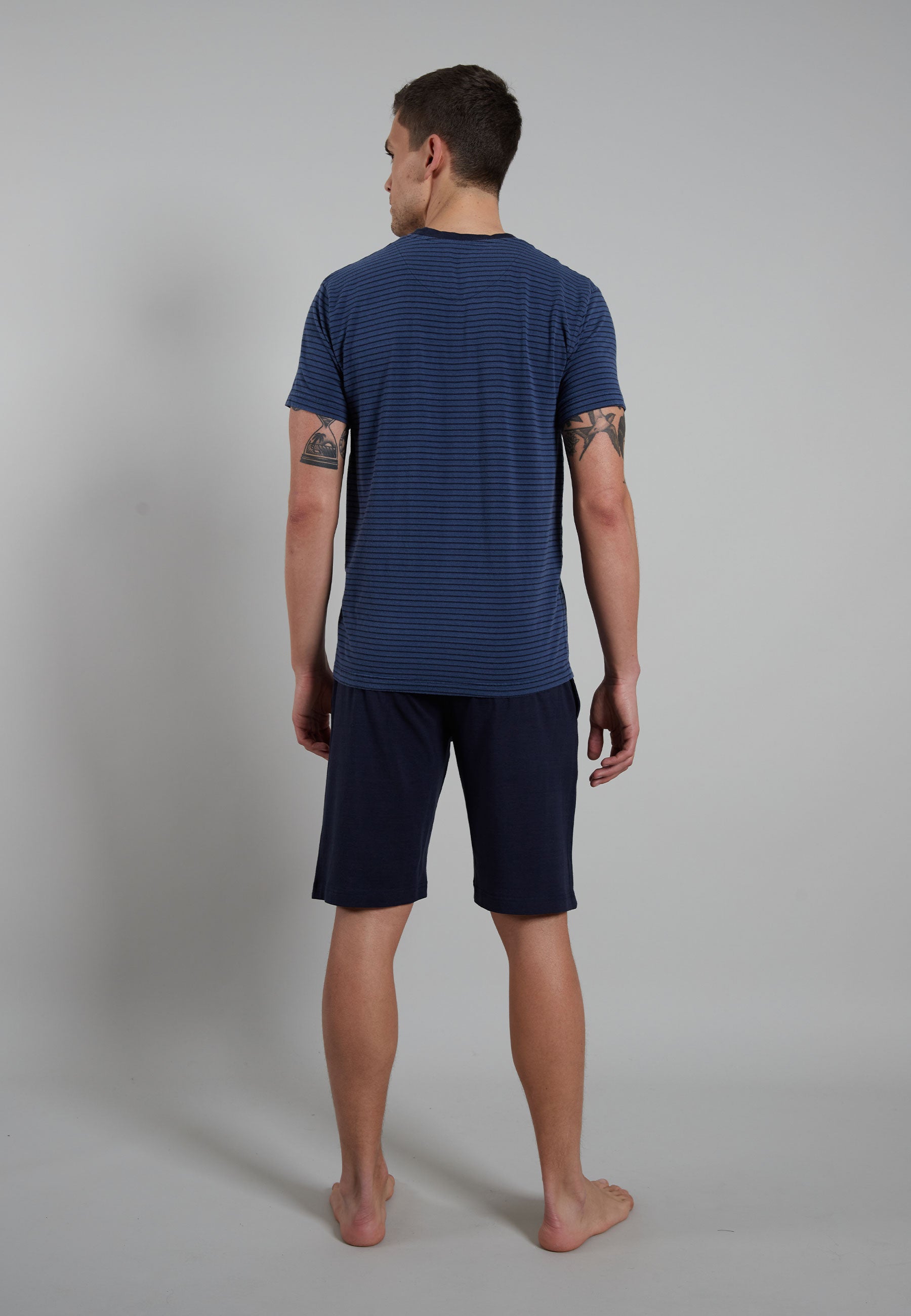 CECEBA Herren Shorty blau quergestreift