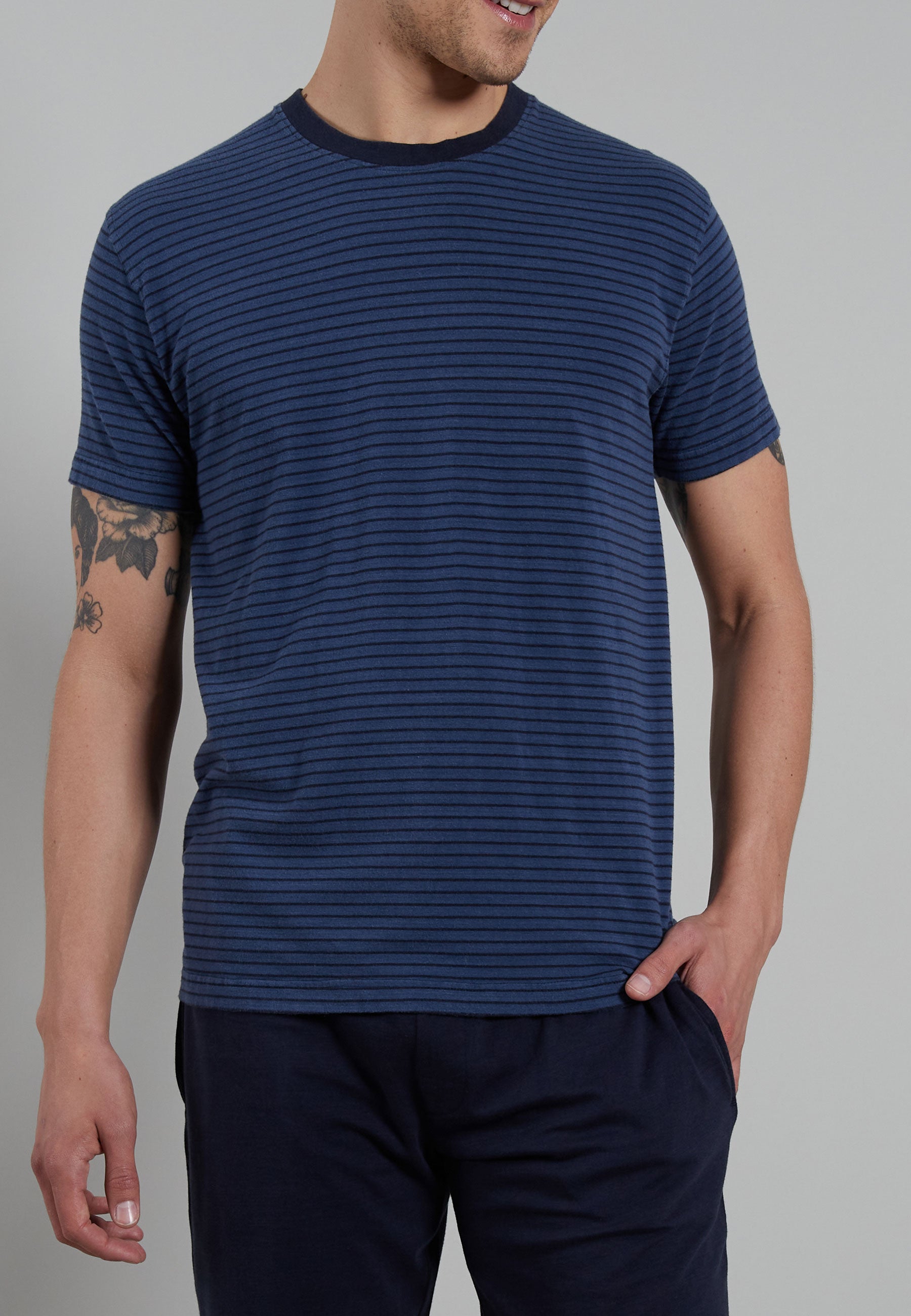 CECEBA Herren Shorty blau quergestreift