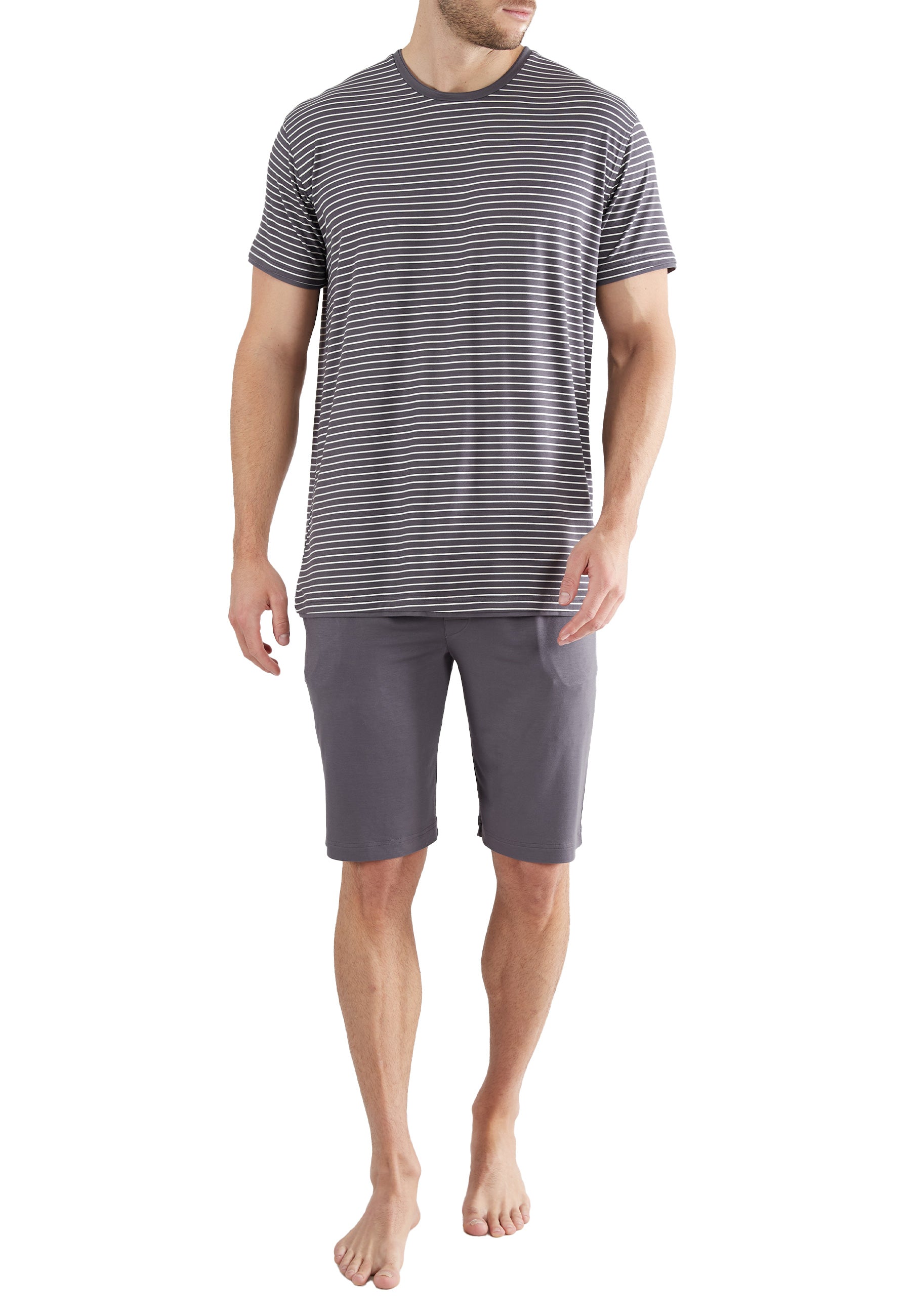 CECEBA Herren Shorty grau quergestreift