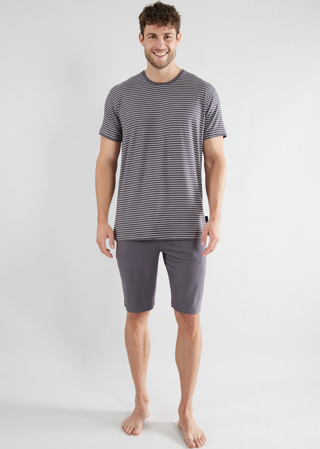 CECEBA Herren Shorty grau quergestreift