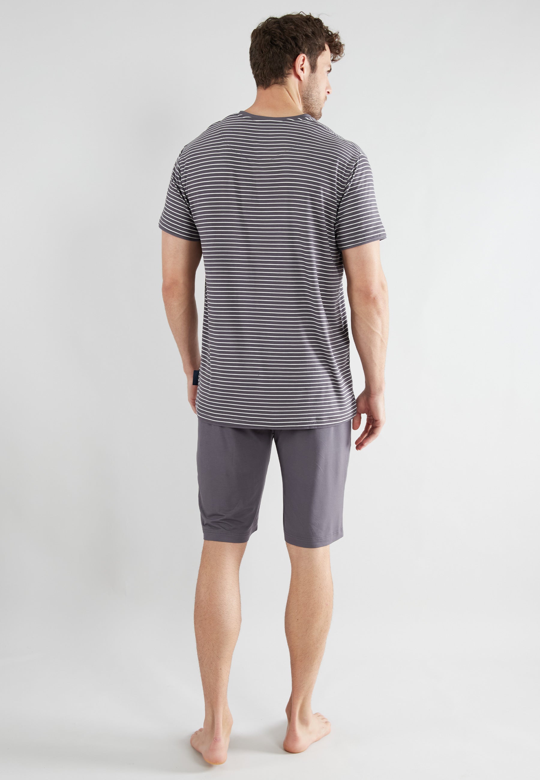 CECEBA Herren Shorty grau quergestreift